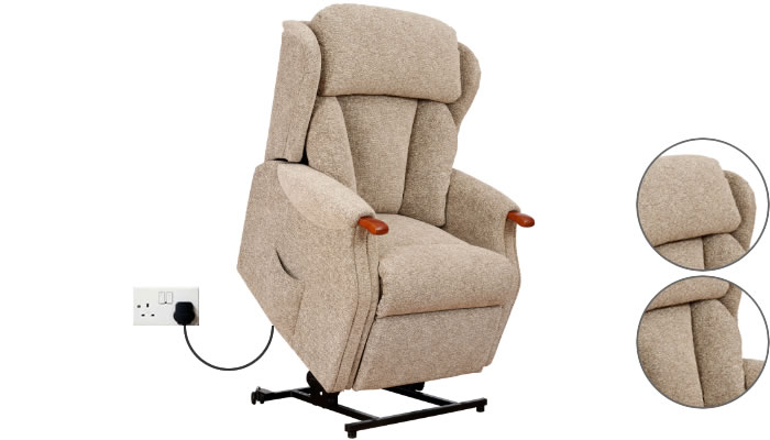 Celebrity Furniture Canterbury Dual Motor Riser Recliner with Headrest and Lumbar Support